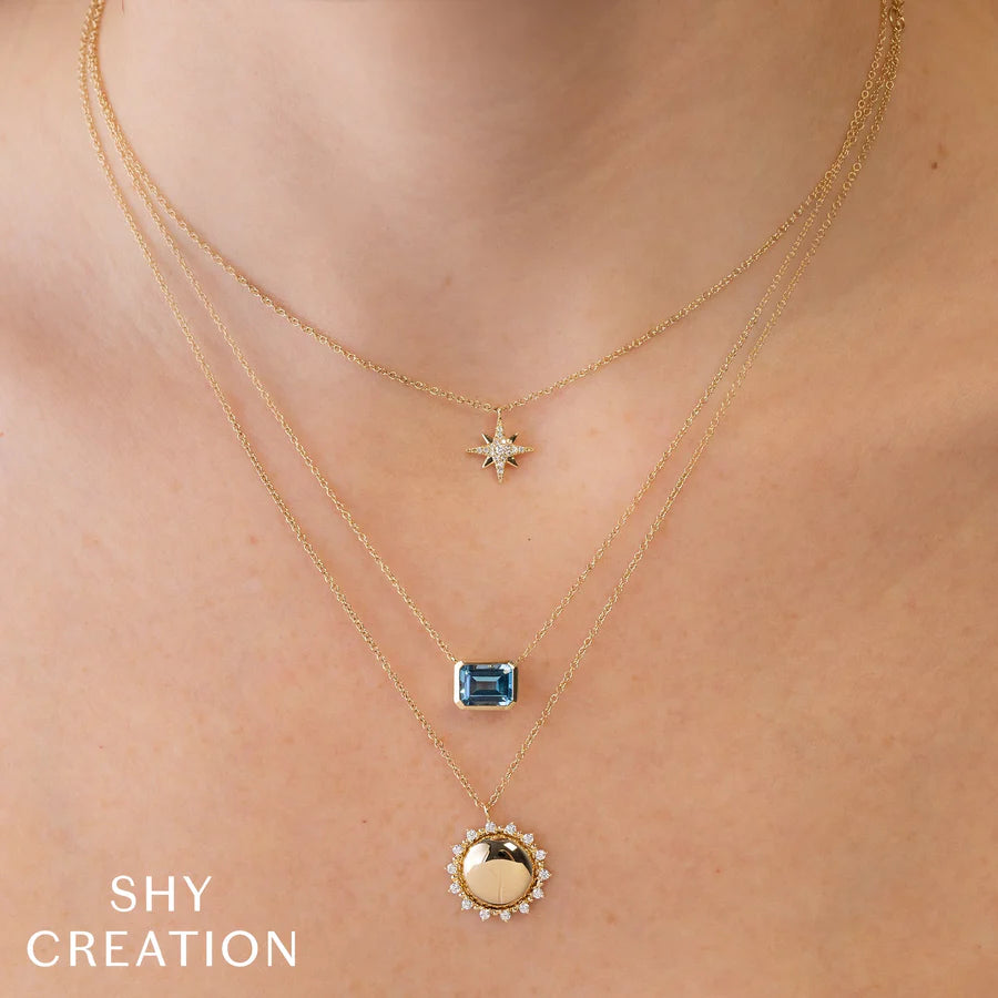 14kY 2.08ct Blue Topaz Necklace SC36214773