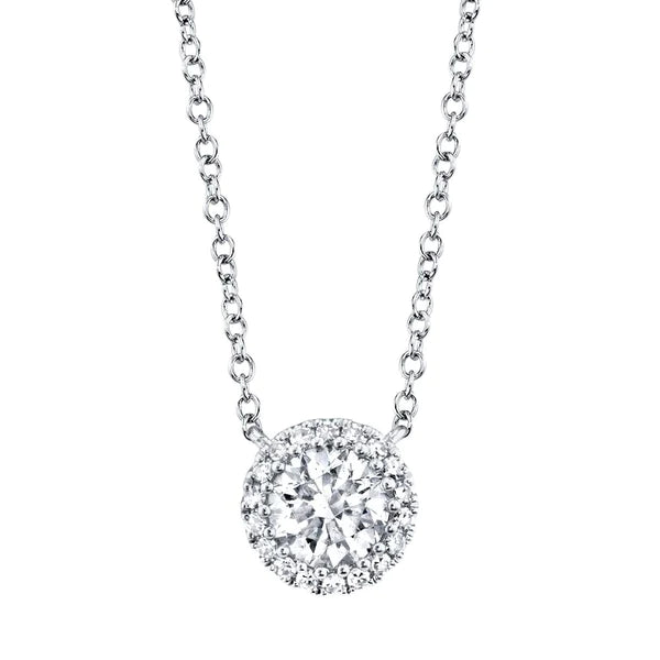 14kW .46cttw Dia Halo Necklace SC55005460-15-18