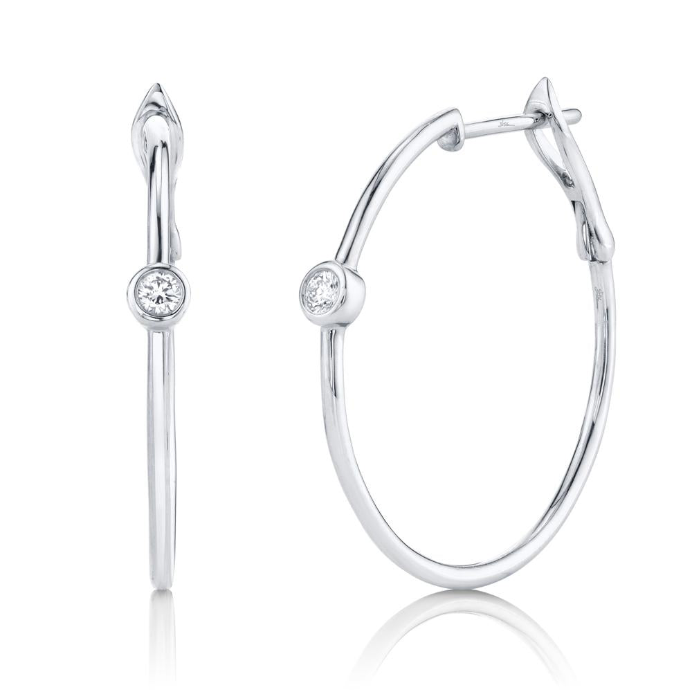 14kW .14ct Diamond Bezel Hoop SC55006063