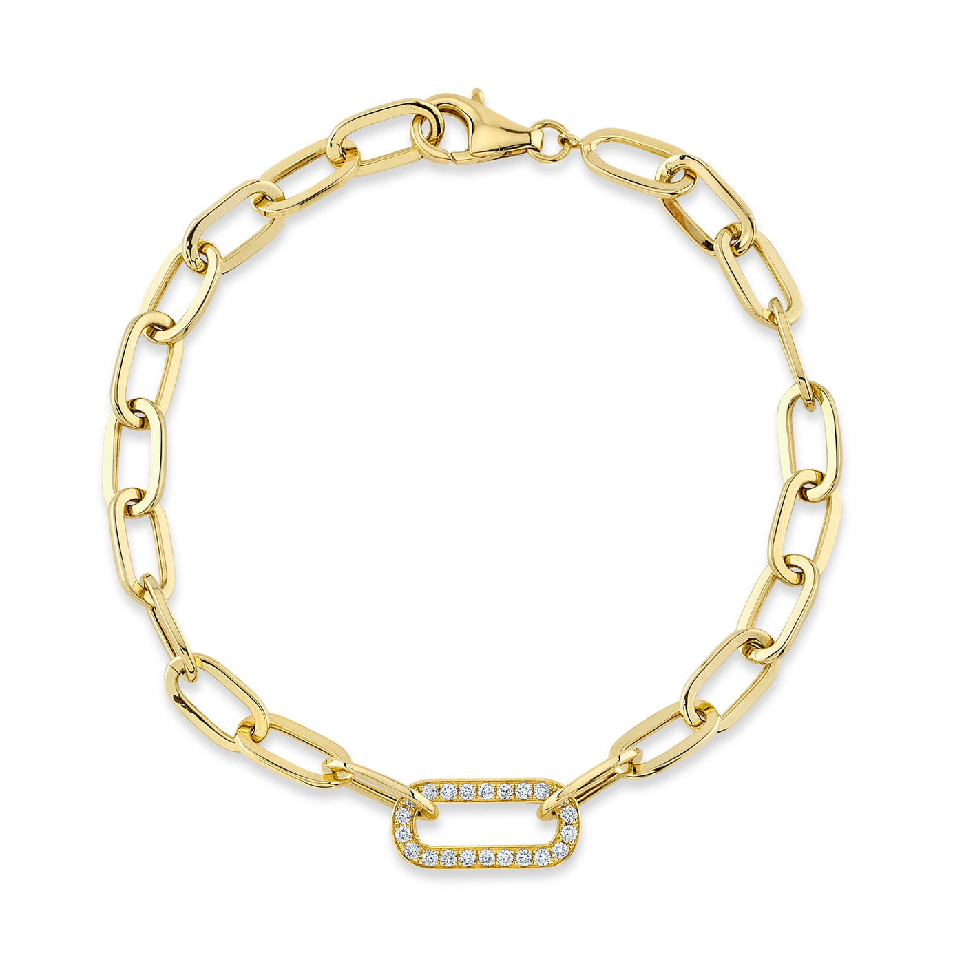 14kY .20ct Diamond Paper Clip Bracelet SC55022956