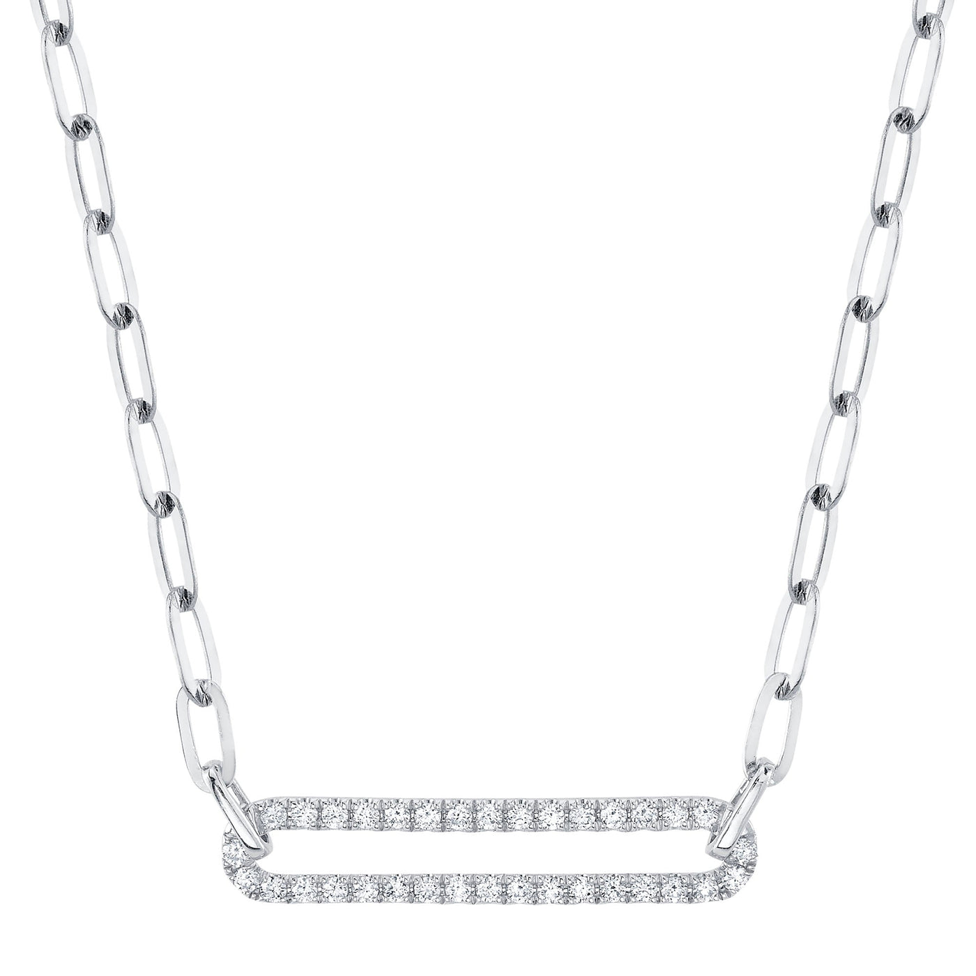 14kW .26ct Paperclip Necklace SC55023559-18