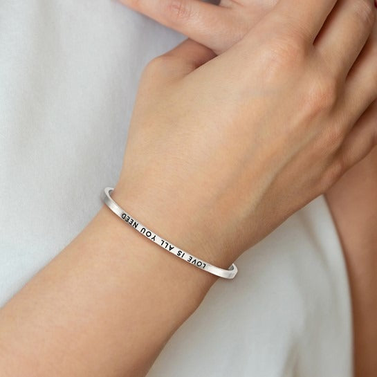 Stainless Steel "Love Is All You Need" Cuff SRB2674