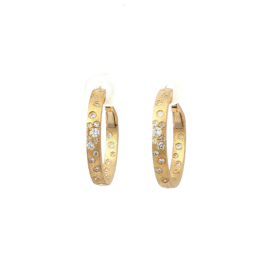 14kY .59cttw Diamond Confetti Hoop AE70141D - 201Y