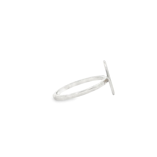 SS Flower Signet Ring - 7.5