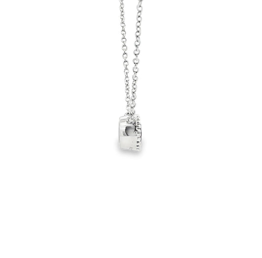 SS 6mm Garnet Beaded Bezel Necklace