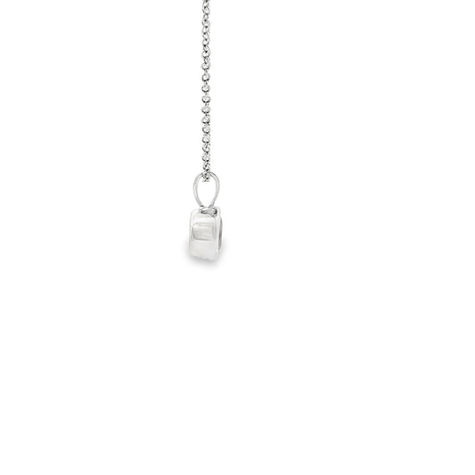 SS 6mm Garnet Bezel Pendant