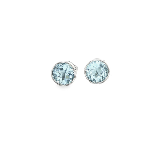14kW 1.43cttw Aquamarine Stud TEA2018CAQ