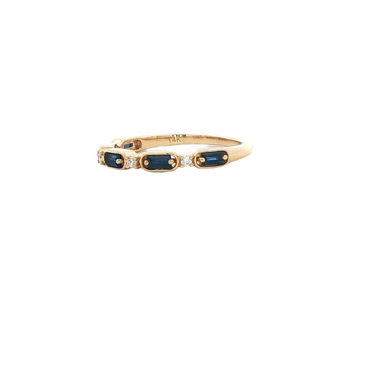 14kY .35cttw Sapphire .05cttw Diamond Band TRA7703NS - 6.5