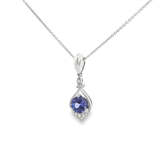 14kW .56ct Tanzanite .04cttw Diamond Pendant TPQ7127CTN