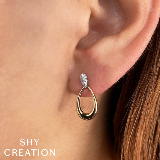 14kR/W .07cttw Diamond Dangle Earring SC22009278