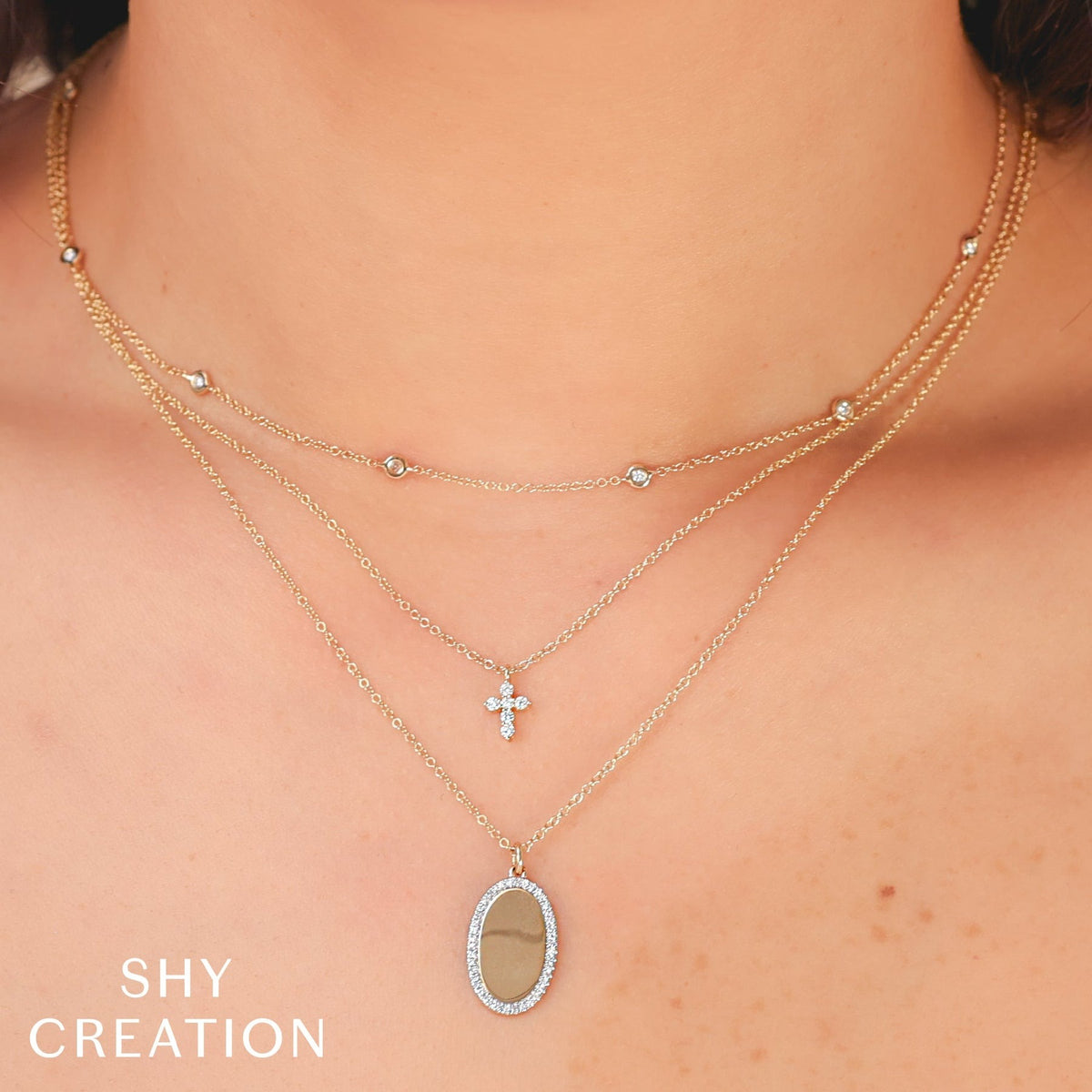 14kW .10cttw Diamond Cross Necklace SC55026657