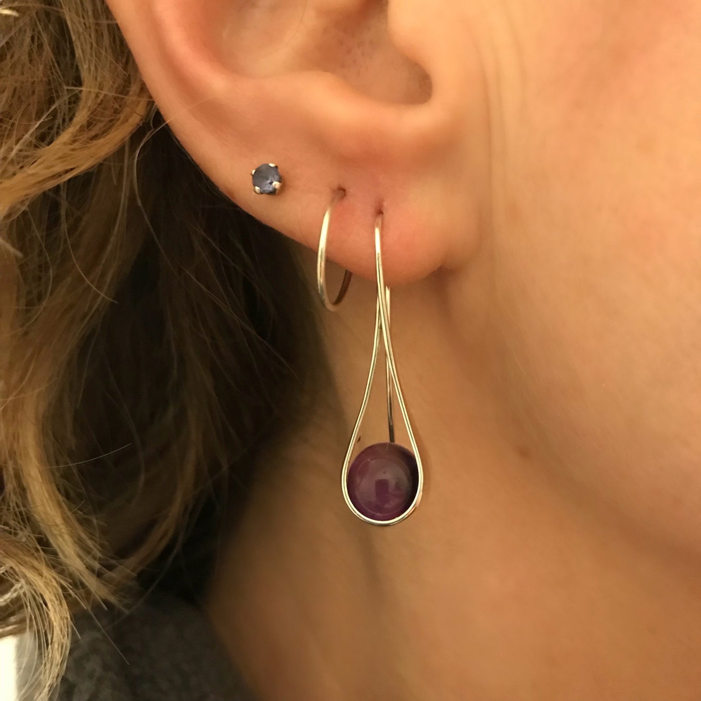 YG Captivating Earring with Amethyst EA75422A