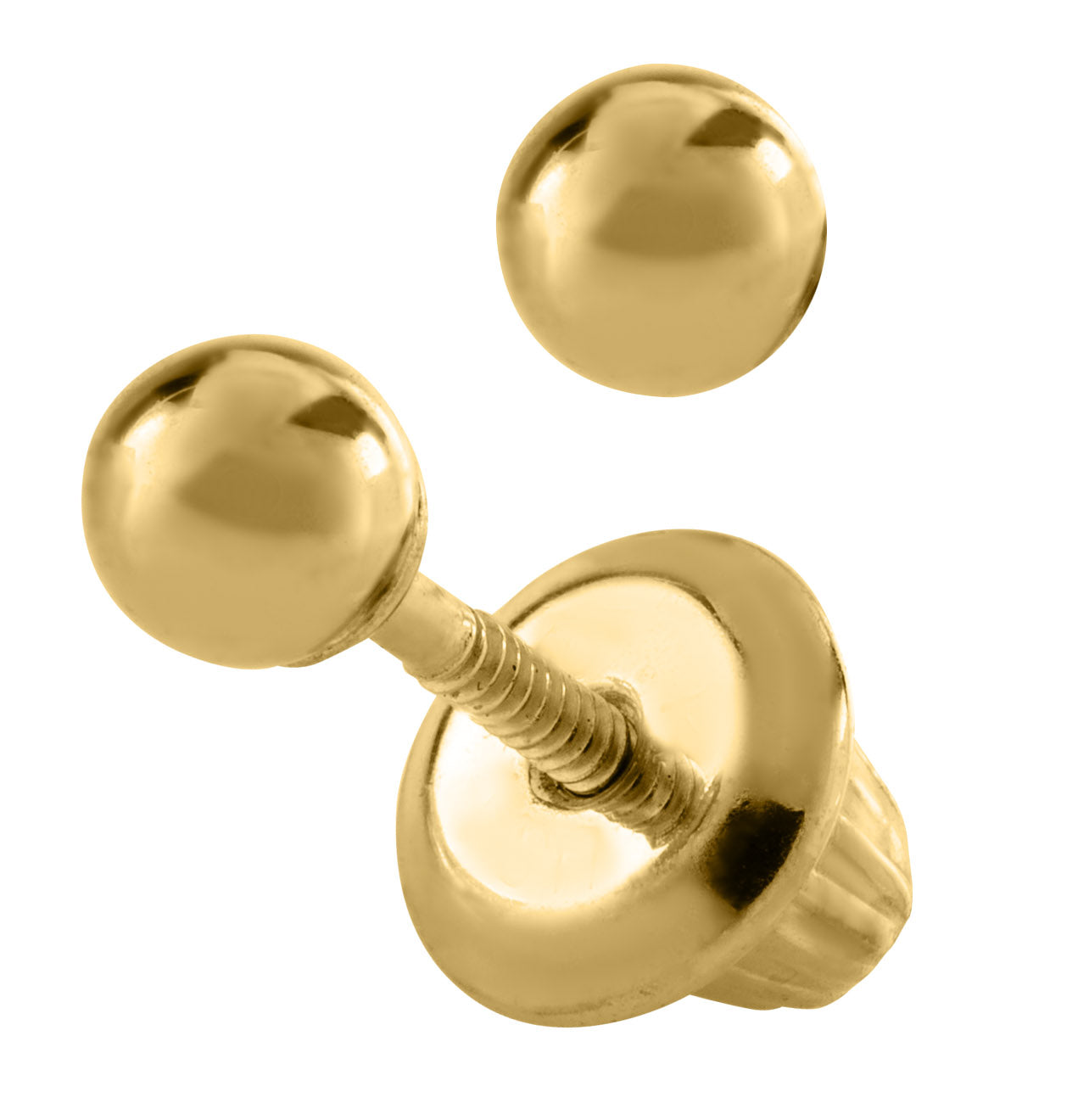 14kY 3mm Ball Earring GE211