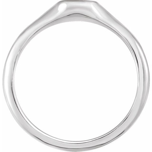 SS 8x6mm Brushed Oval Signet Ring 51552