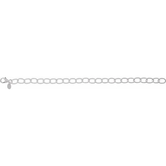 SS 6mm Knurled Cable Chain Bracelet CH1064 - 7"