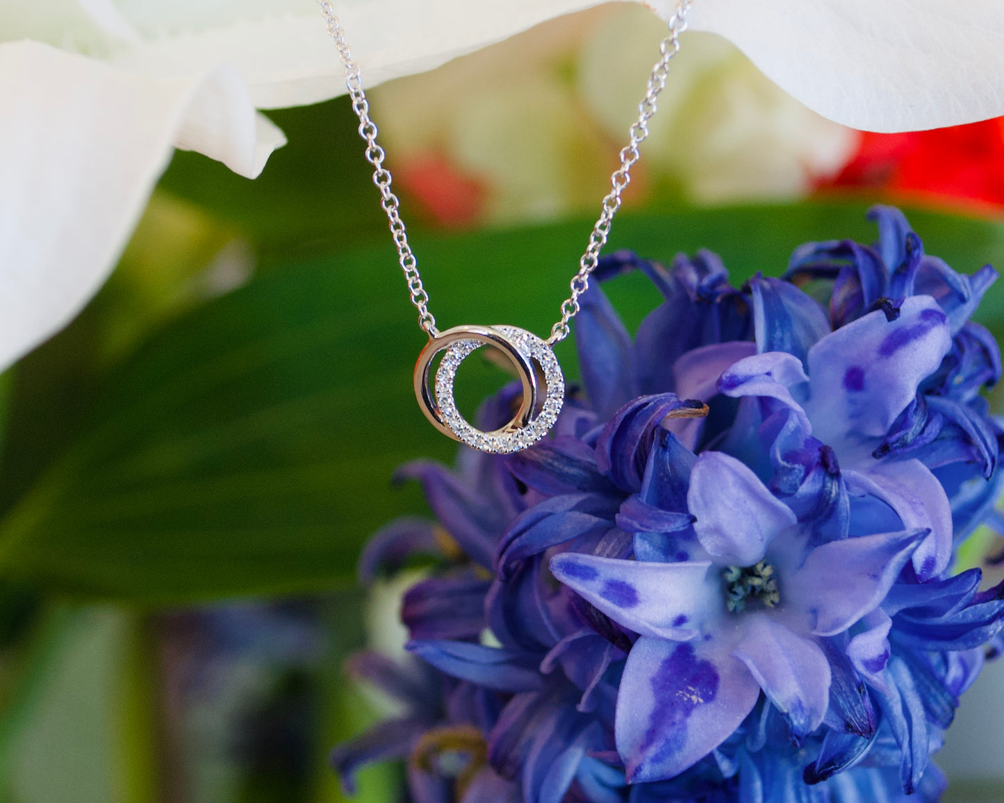 14kW .07cttw Dia Knot Circle Necklace SC55009637-15-18