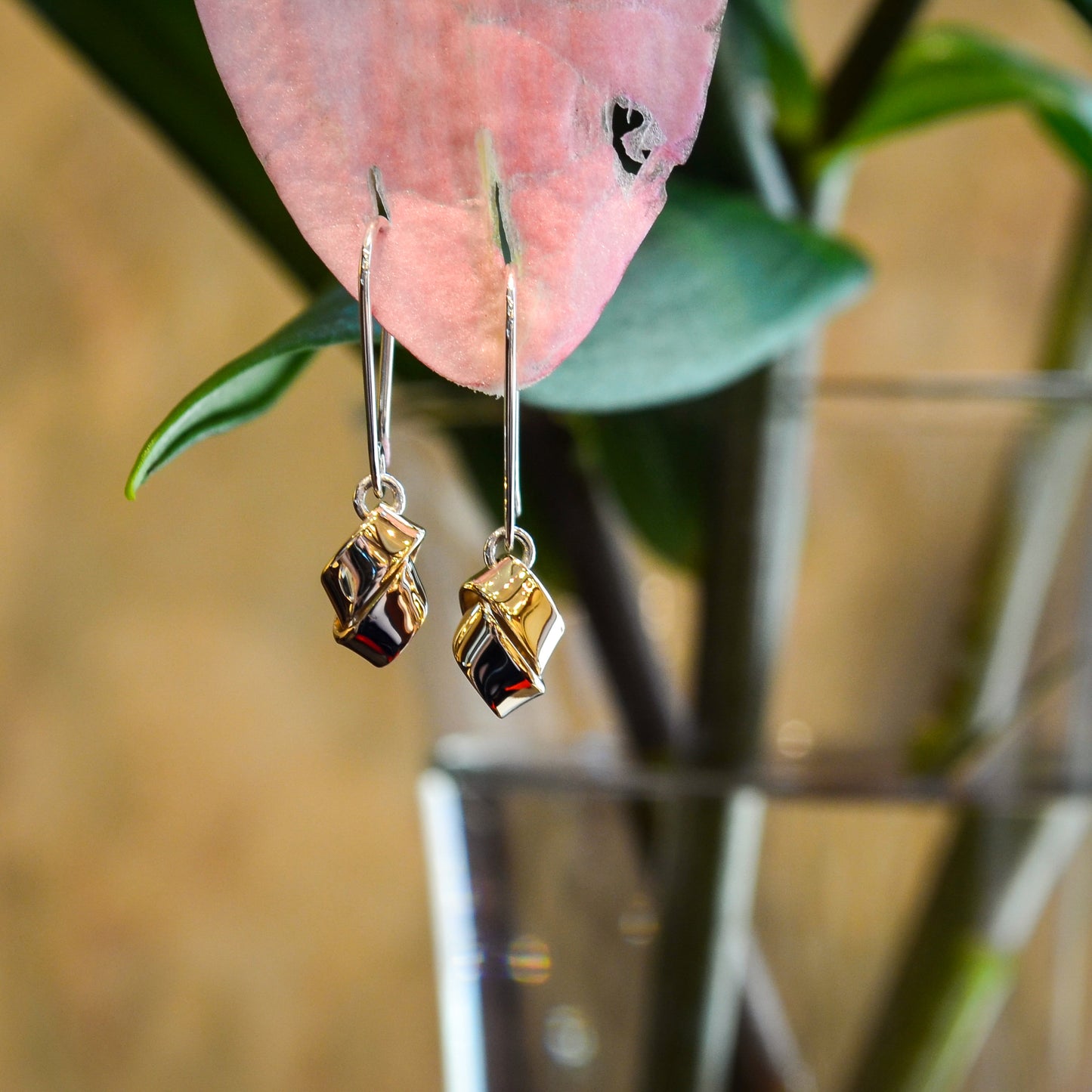 SS/YG Love Knot Dangle Earring EA48042