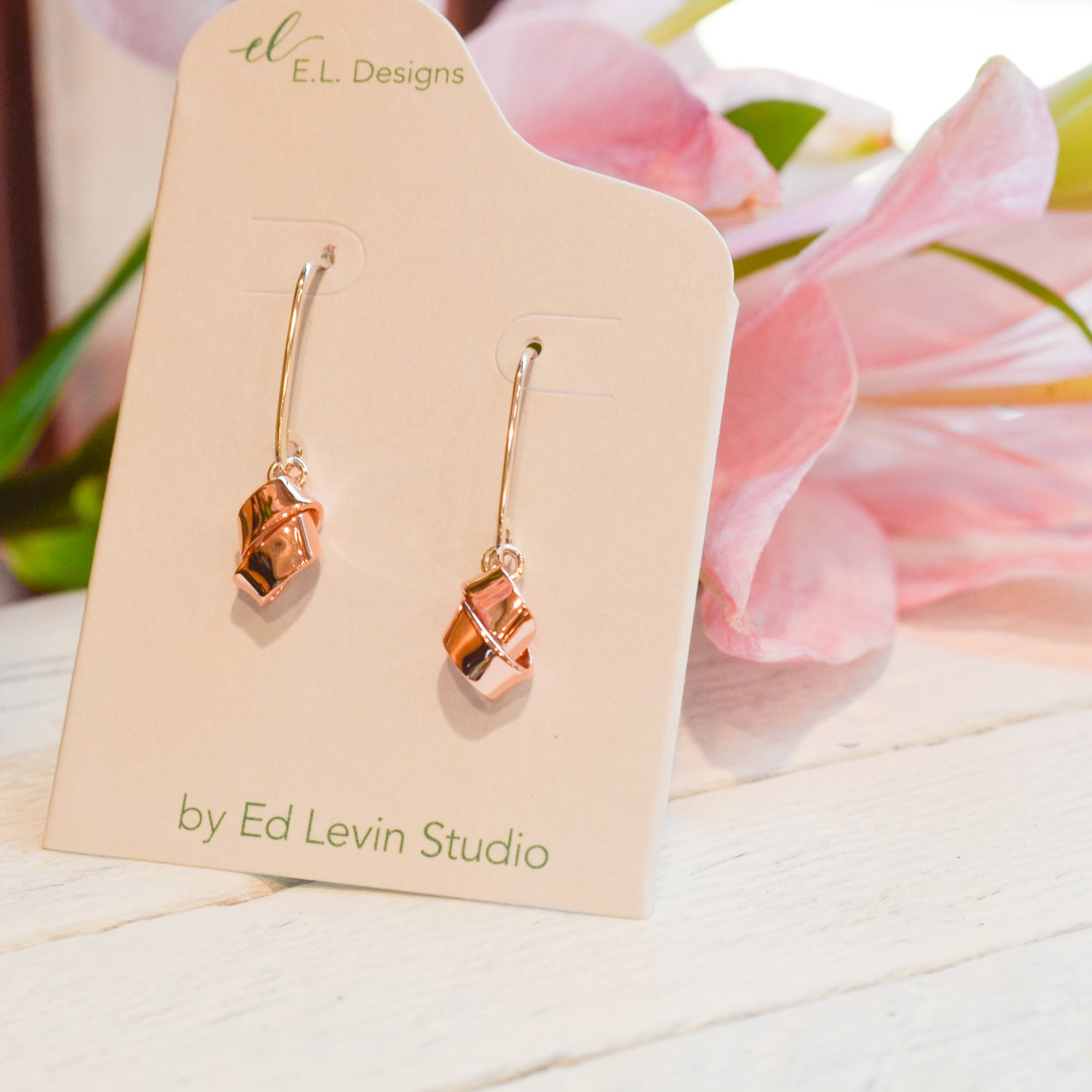 SS/RG Love Knot Dangle Earring EA48042R