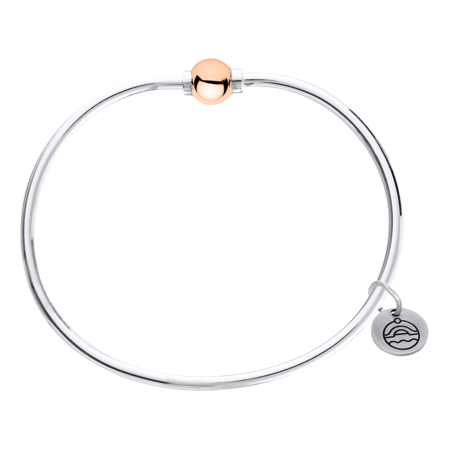 SS/RG Plain Bead Bracelet RB5405-50