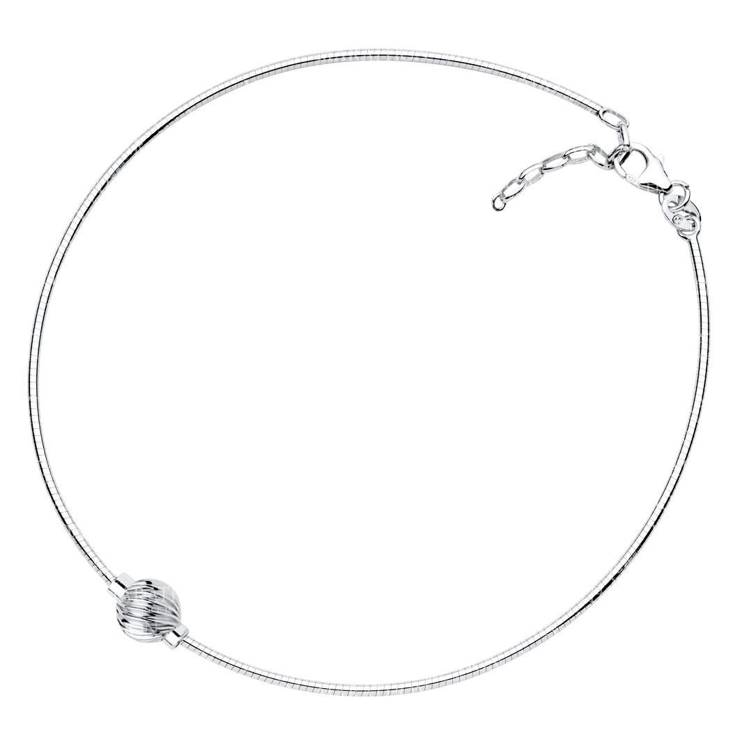 SS Swirl Bead Anklet SA5460-10