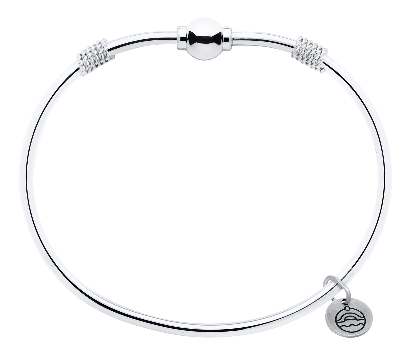 SS Double Rope Plain Bead Bracelet SB5425-55