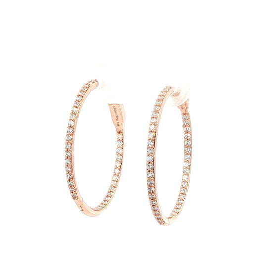 14kR .96cttw Diamond Hoop E0674