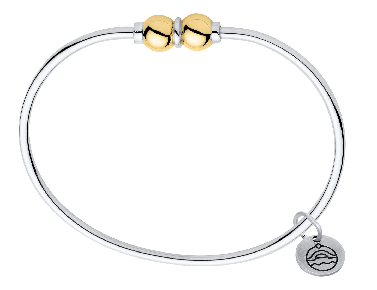 SS/YG 2 Bead Bracelet ZB5411-70