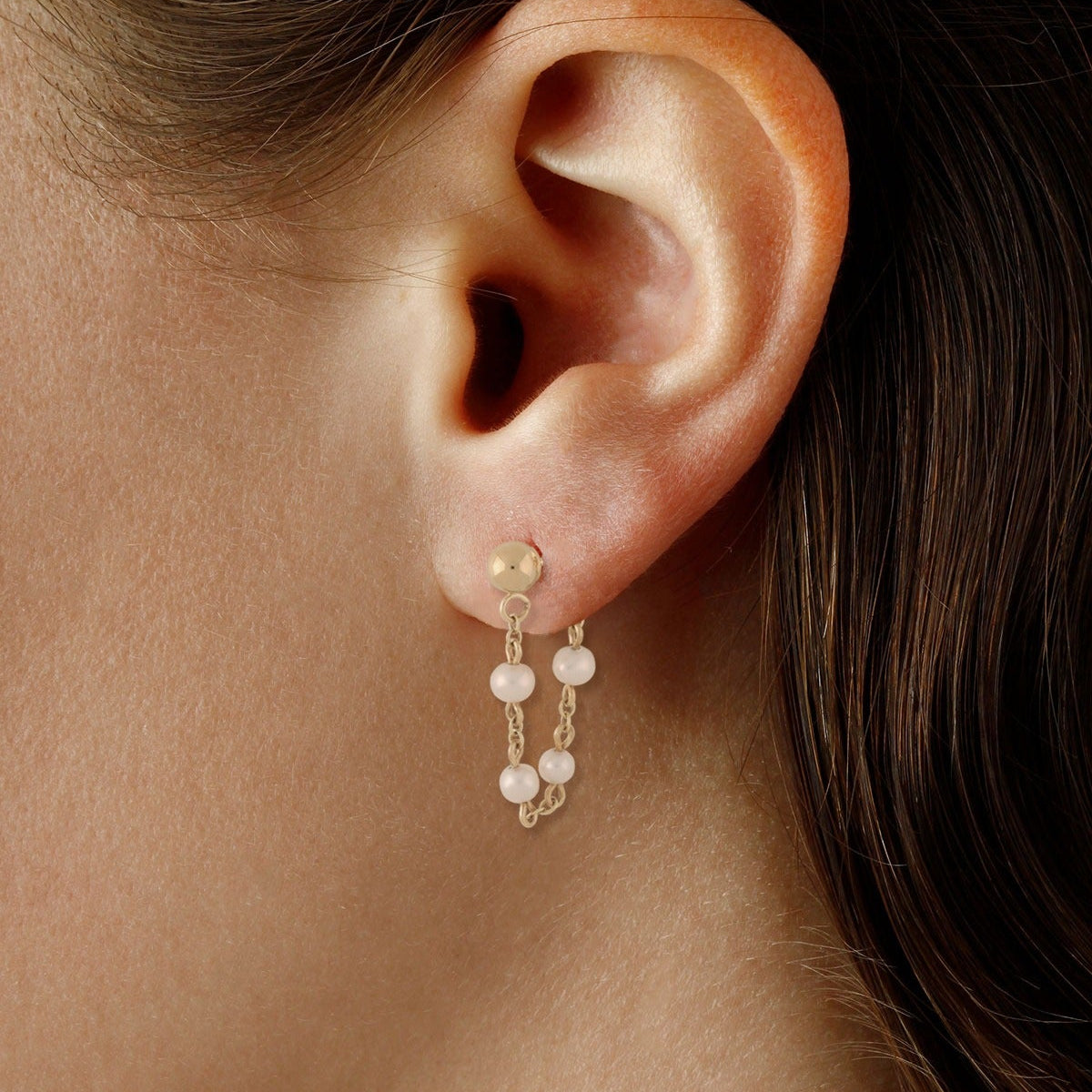 14kY Gold Ball W/FP Earring 01/021FP