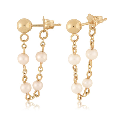 14kY Gold Ball W/FP Earring 01/021FP