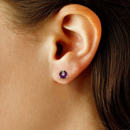 14kY 6mm Amethyst Stud 01/814-02