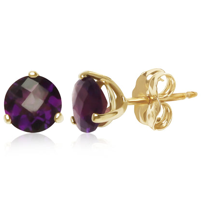 14kY 6mm Amethyst Stud 01/814-02