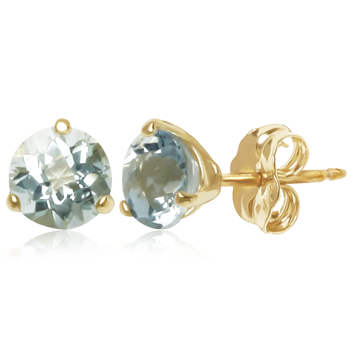 14kY 6mm Aquamarine Stud 01/814-03DD