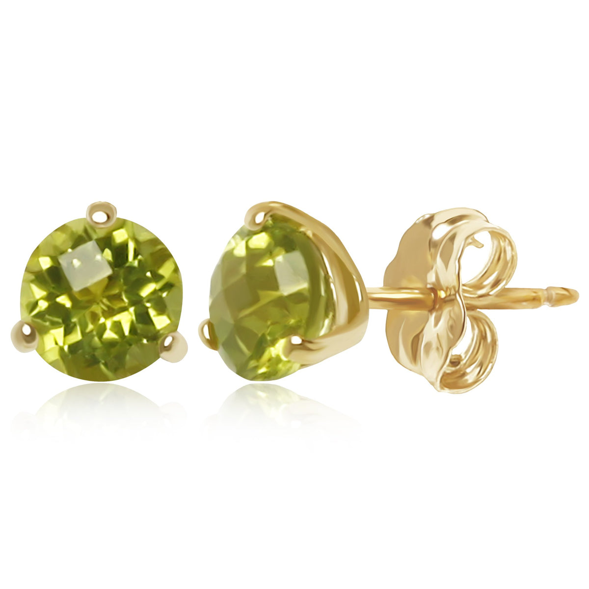 14kY 6mm Peridot Stud 01/814-08