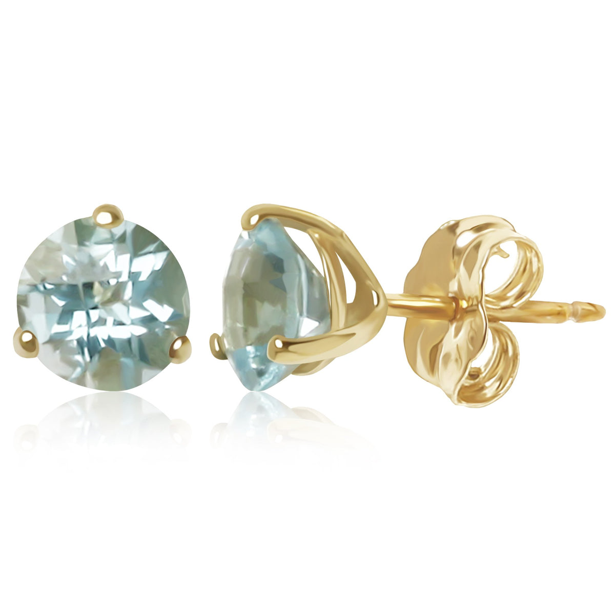 14kY 6mm Swiss Blue Topaz Stud 01/814-12