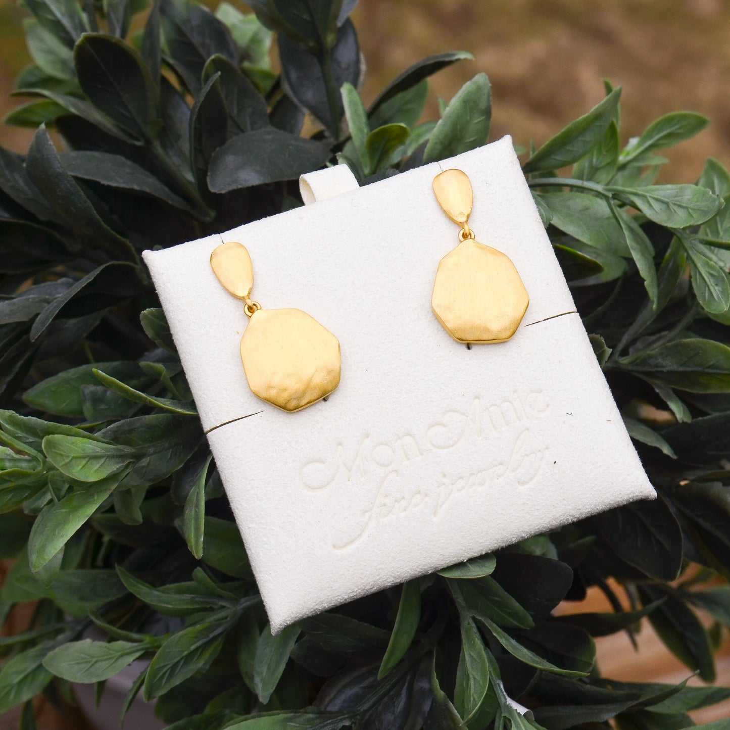 18k Vermeil Hammered Dangle Earring PE129-28/OM