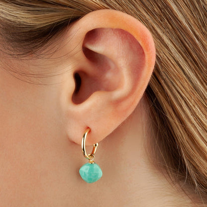 14kY Turquoise Drop Hoop 03/606TQ