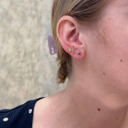 14kW 4mm Citrine Bezel Stud