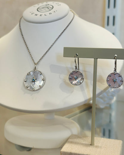 SS MOP Compass Rose Earrings NE3590