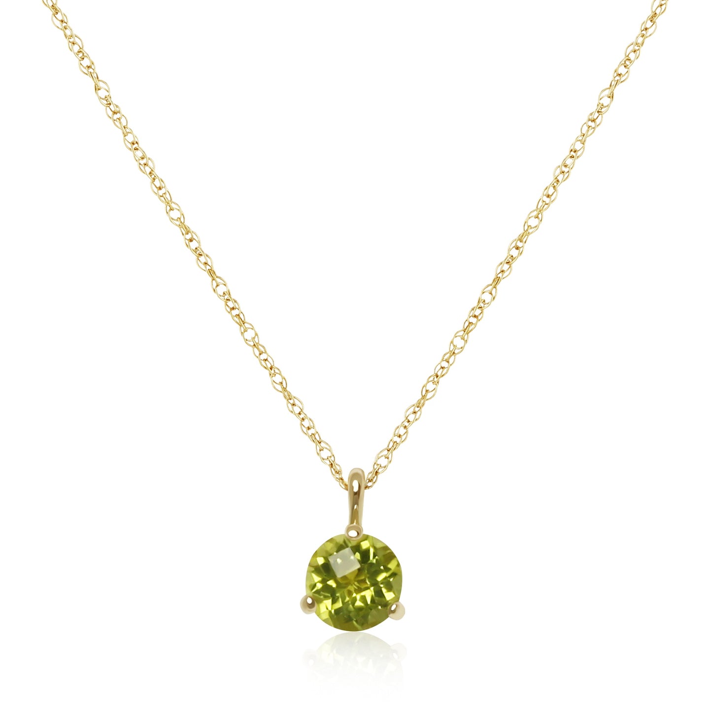 14kY 6mm Peridot Necklace 05/814-08