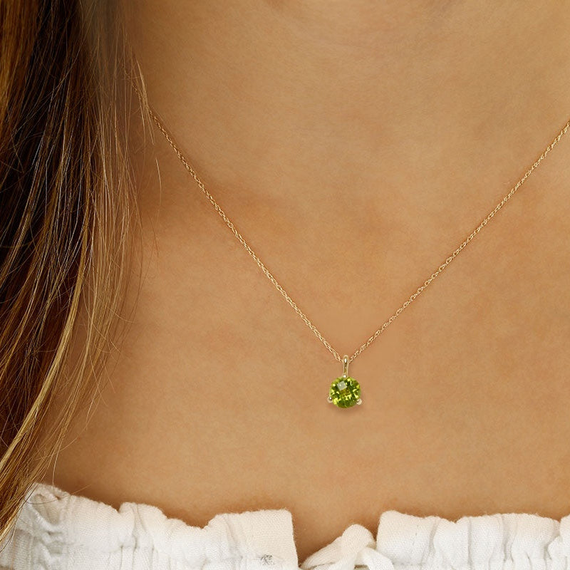 14kY 6mm Peridot Necklace 05/814-08