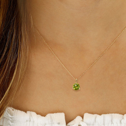 14kY 6mm Peridot Necklace 05/814-08