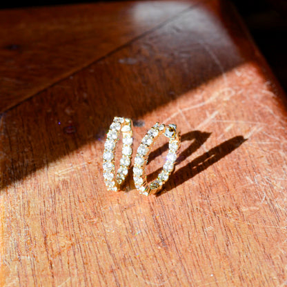 14kY 2.11cttw Diamond Hoop E0046