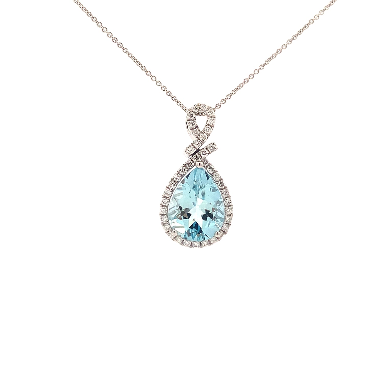 14kW 3.47ct Aquamarine .33cttw Diamond Pendant MAP17065CAQ