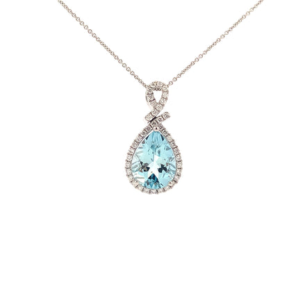 14kW 3.47ct Aquamarine .33cttw Diamond Pendant MAP17065CAQ