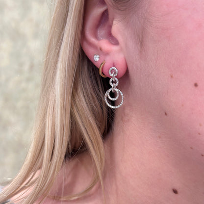 SS Interlocking Ring Drop Earring PE20 - 7756/H