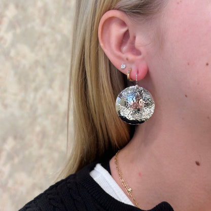 SS Hammered Disc Earring 13957HAM-SS