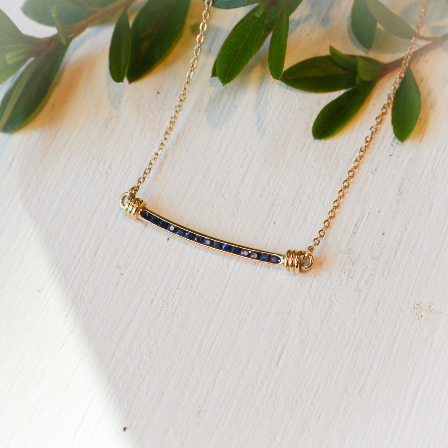 14kY .30cttw Blue Sapphire Signature Necklace NE16622D-18"