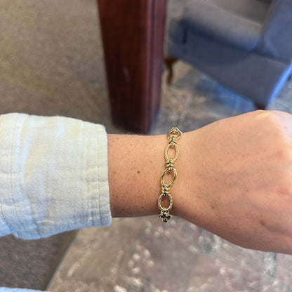 14kY Italian Cable Link Chain Bracelet GC19081-0725