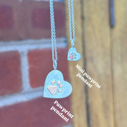 SS/RG Paw Print Pendant -9mm