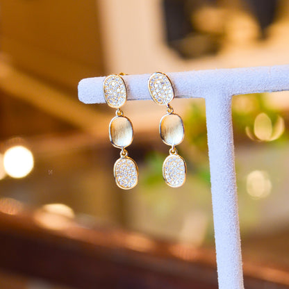 14kY .21cttw Diamond Pavé Matte Earring SC55004887V4